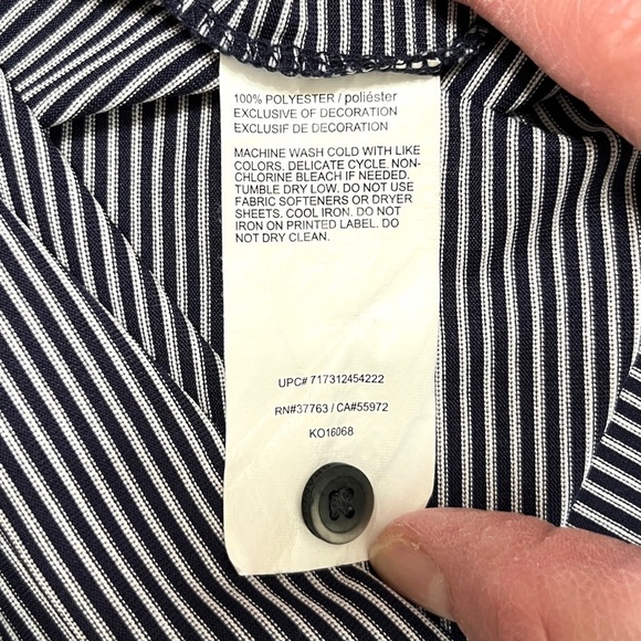 Grand Slam Men’s Navy & White Striped Polo Shirt Size XL - Picture 7 of 9